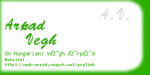 arpad vegh business card